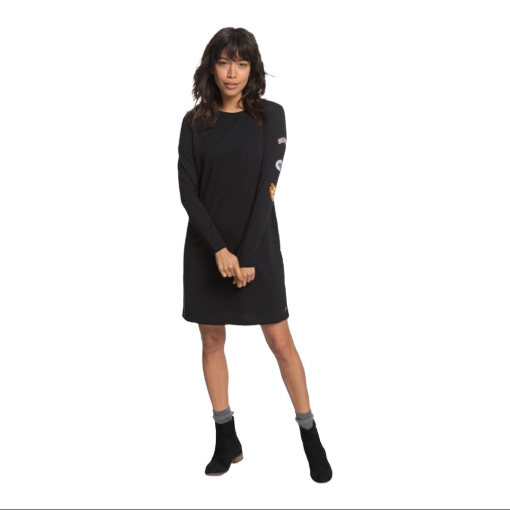Roxy Boyish Look Long Sleeve T-Shirt Dress With Arm Patches Size Small 6